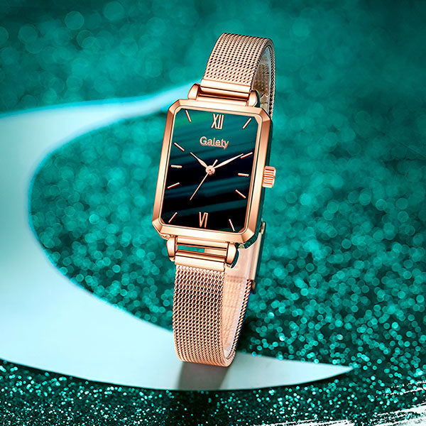 🔥 Oferta de Lanzamiento Limitada: Reloj en Oro 18k con Pulsera de Esmeralda GRATIS en Caja Premium