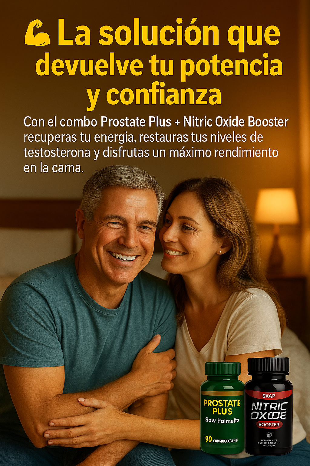 Oferta 2x1: Prostate Plus para tu bienestar + Nitric Oxide para tu energía, con Ebook GRATIS de regalo.