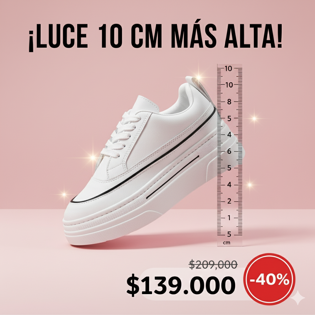 El tenis que transforma tu look y te da 10 cm de altura con total confort — ideal para mujeres modernas, seguras y con estilo.