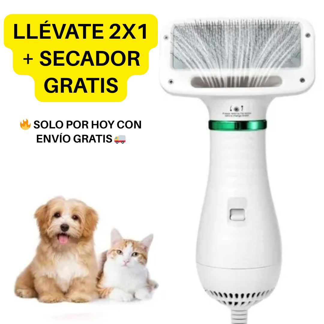 ✨ VapoPet™ – Cepillo Vaporizador 3 en 1 🐶🐱 Compra 1 y llévate 2 + Secador Portátil de REGALO