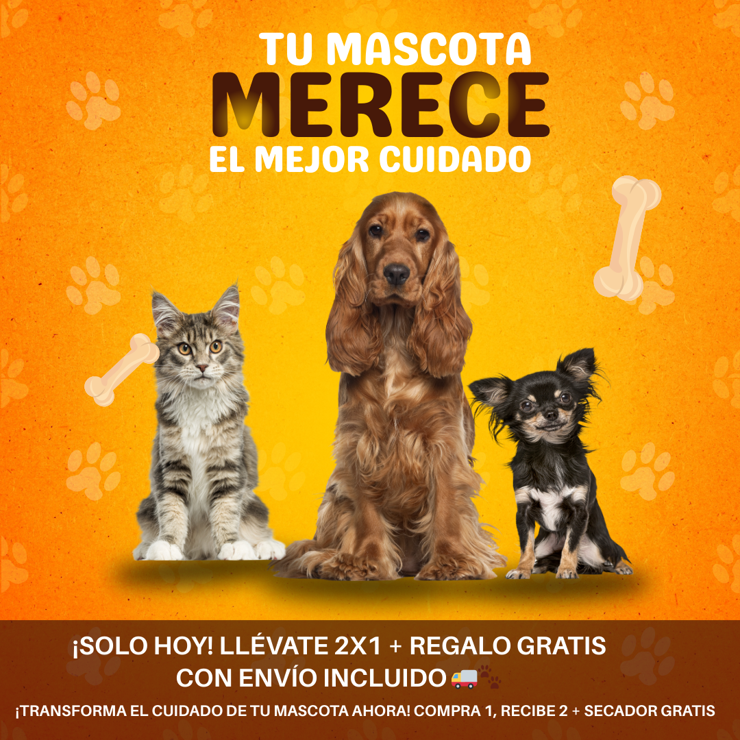 ✨ VapoPet™ – Cepillo Vaporizador 3 en 1 🐶🐱 Compra 1 y llévate 2 + Secador Portátil de REGALO
