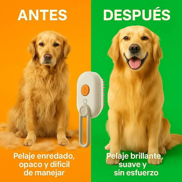 ✨ VapoPet™ – Cepillo Vaporizador 3 en 1 🐶🐱 Compra 1 y llévate 2 + Secador Portátil de REGALO